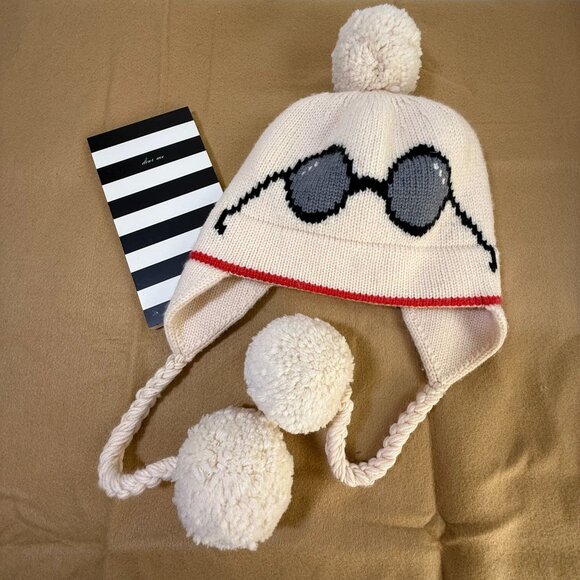 Kate Spade Wool Knit Hat Pom Poms Sunglasses Design & Dear Me Notebook Journal - Picture 1 of 9
